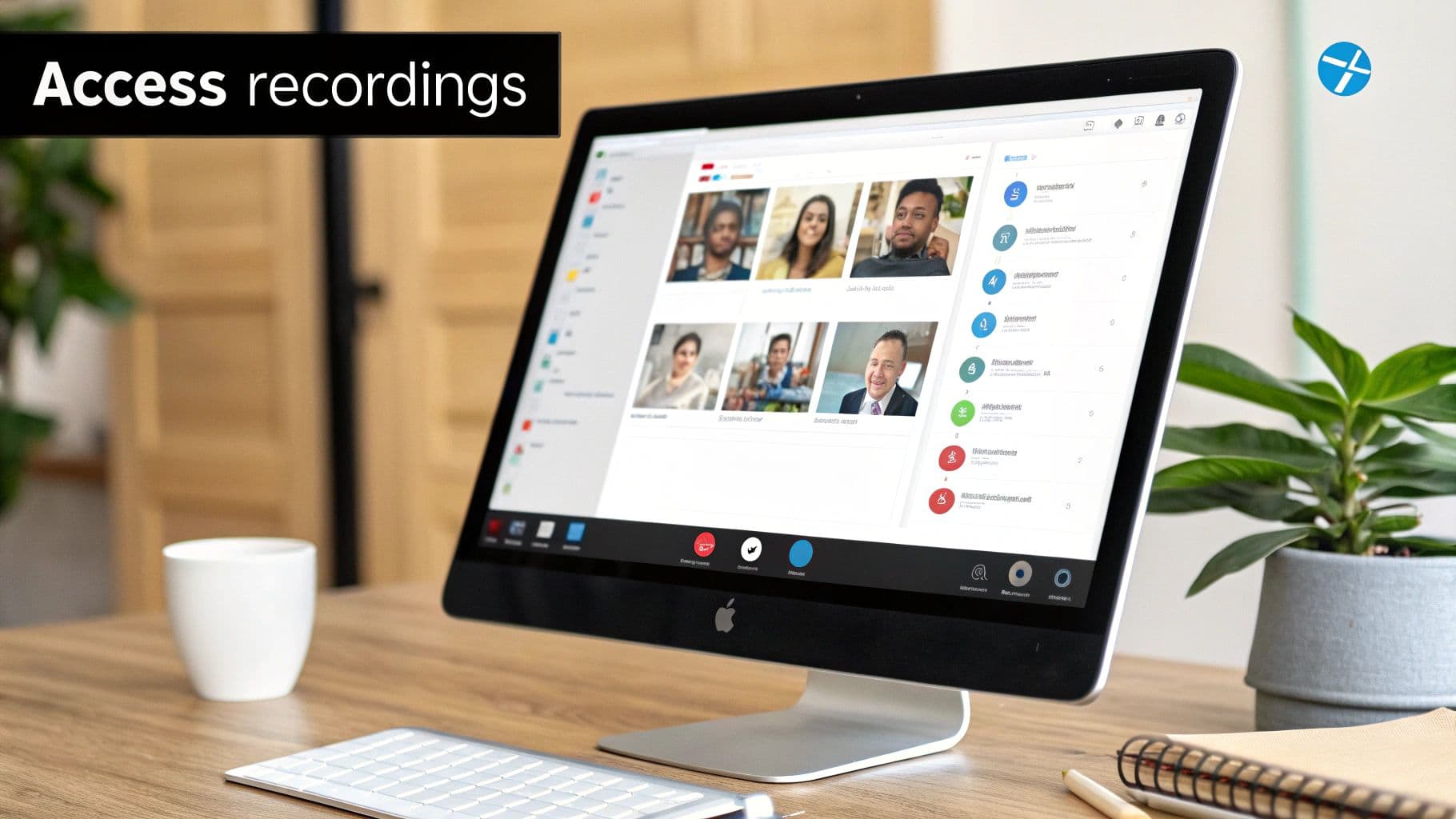 Meeting productivity illustration showing AI tools and meeting summaries
