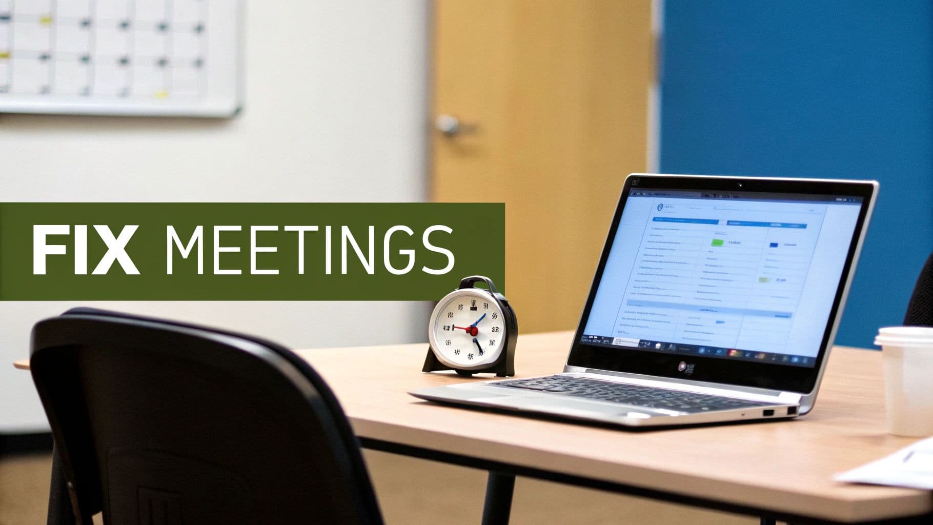 Meeting productivity illustration showing AI tools and meeting summaries