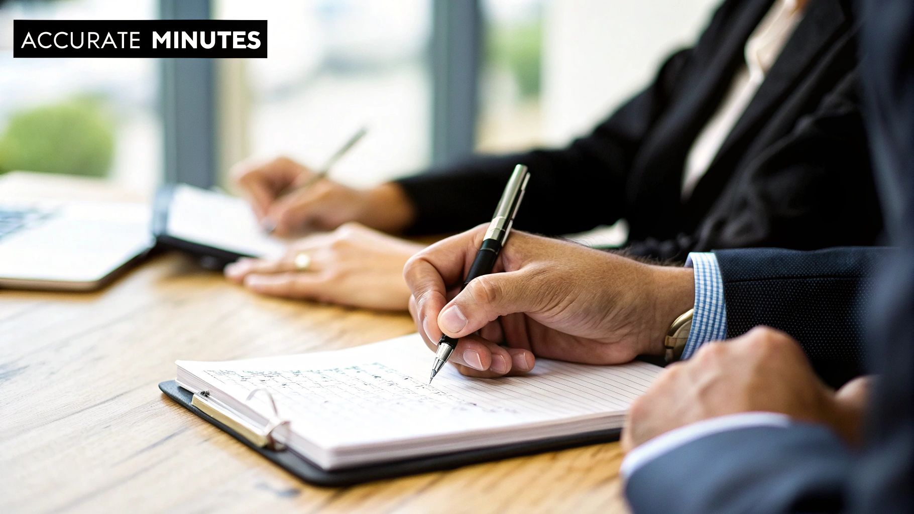 Meeting productivity illustration showing AI tools and meeting summaries