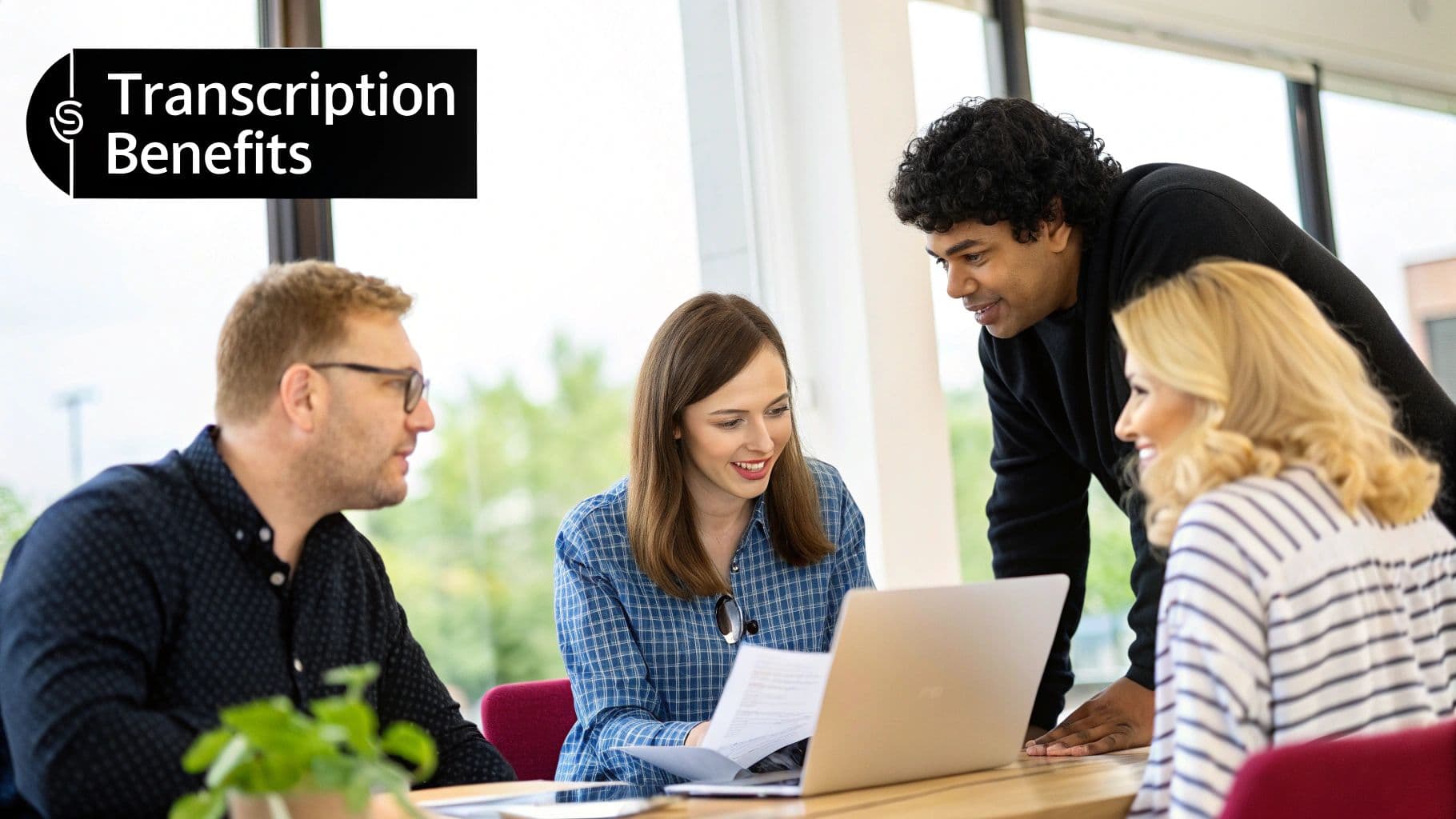 Meeting productivity illustration showing AI tools and meeting summaries