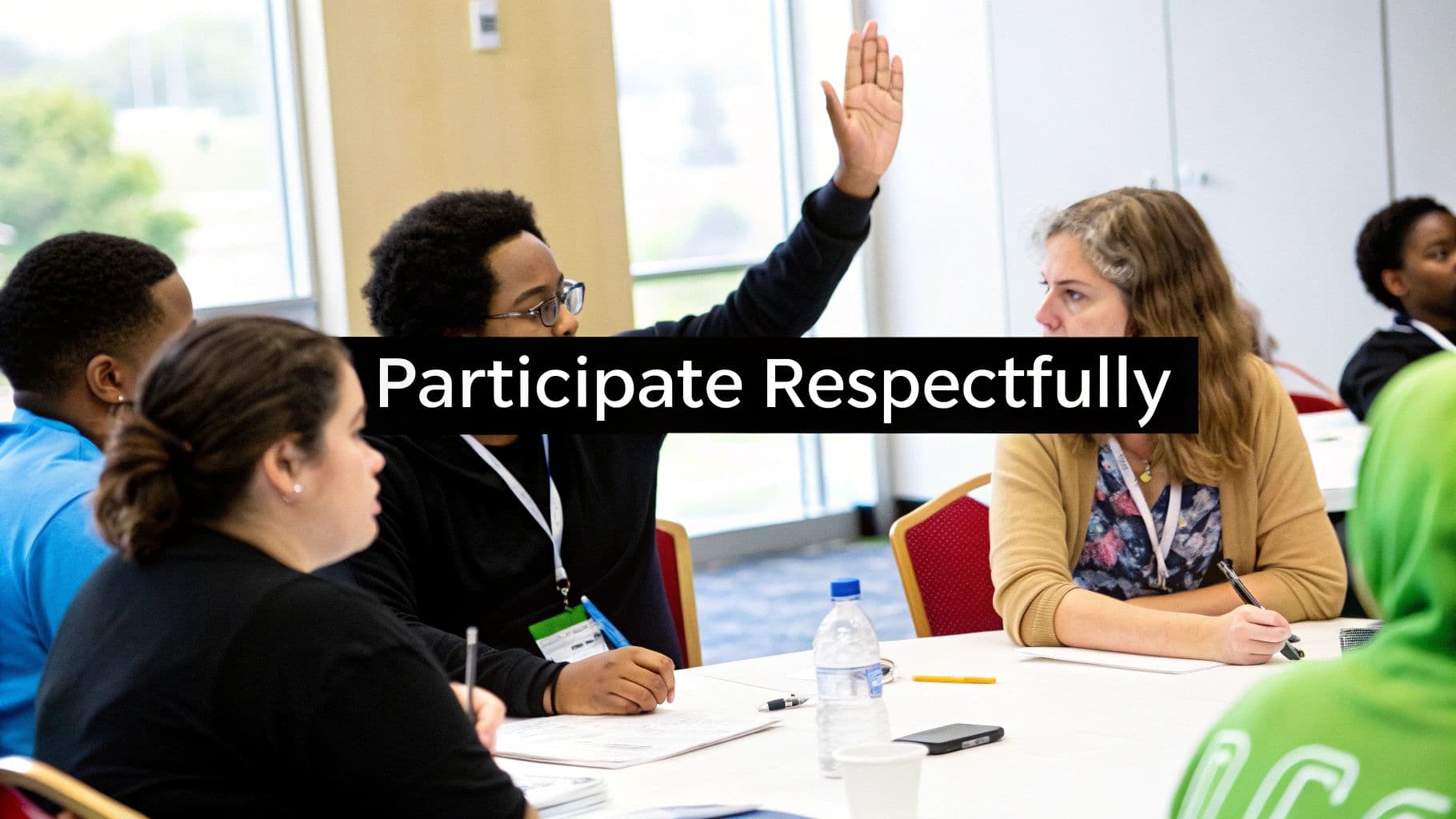 Meeting productivity illustration showing AI tools and meeting summaries