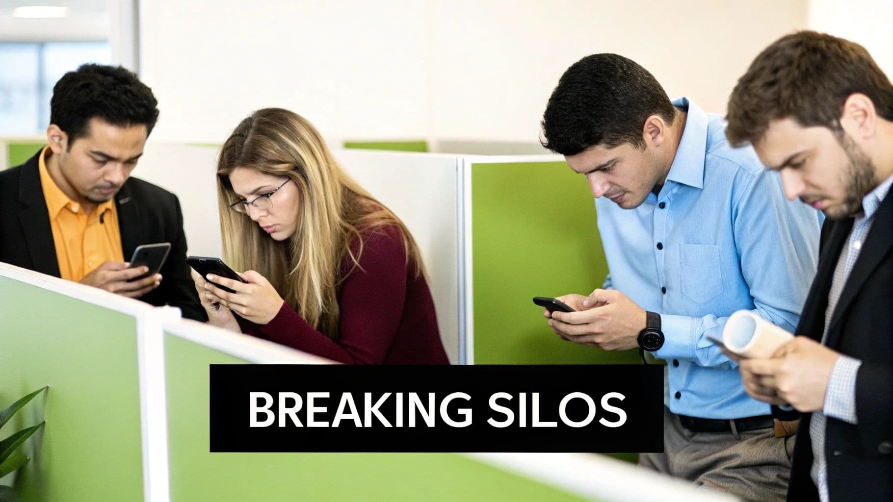 Meeting productivity illustration showing AI tools and meeting summaries