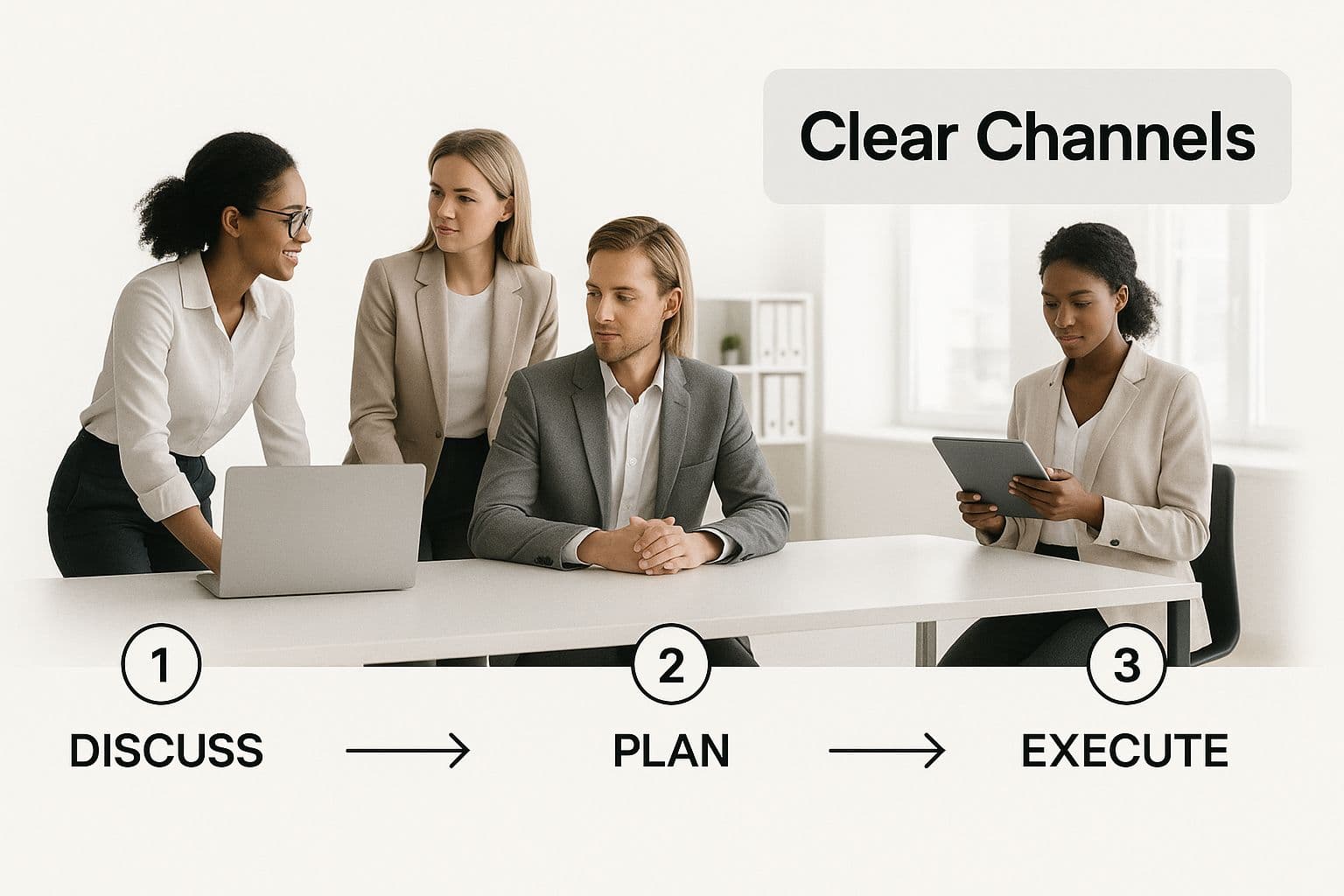 Meeting productivity illustration showing AI tools and meeting summaries
