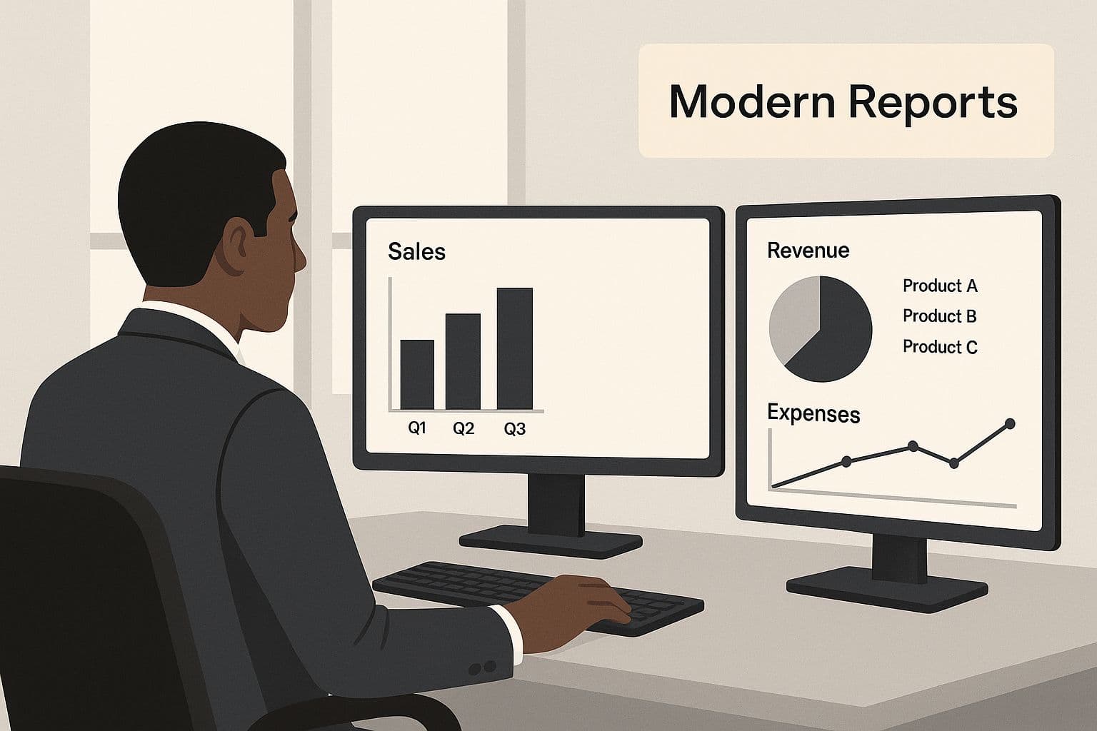 Meeting productivity illustration showing AI tools and meeting summaries
