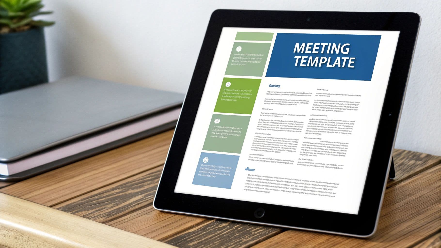 Meeting productivity illustration showing AI tools and meeting summaries