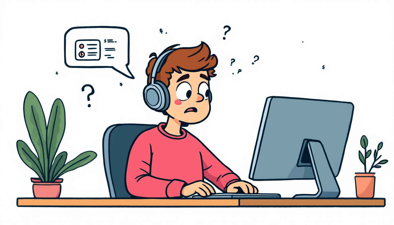 Person working at home transcribing with dollar signs representing income potential