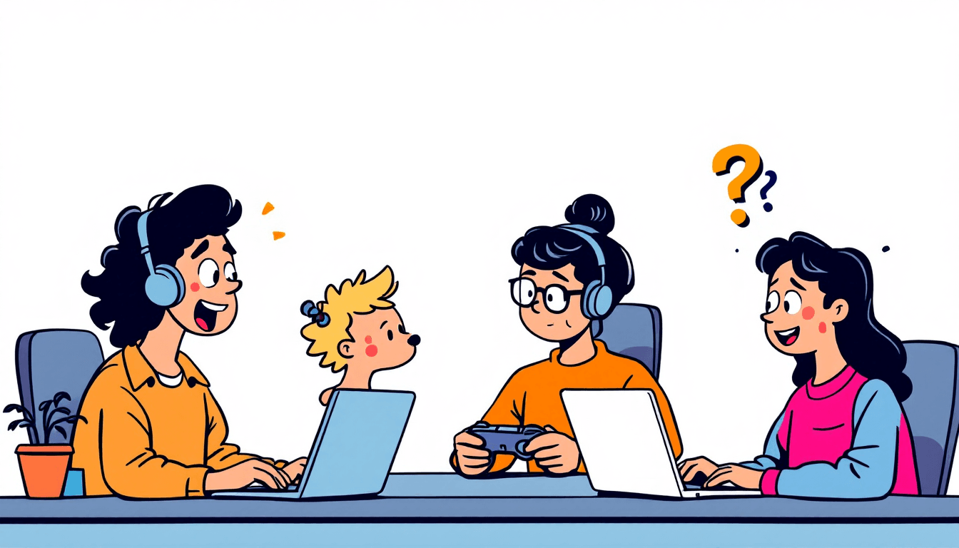 People on video call playing virtual games and having fun together