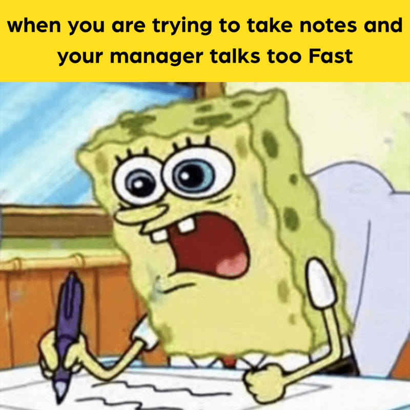 The stressed expression of someone desperately trying to keep up with their speed-talking manager while missing every other sentence